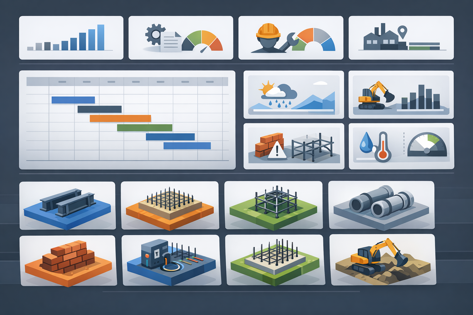 Tableau de bord épuré affichant la génération dynamique de packages de travail alignés sur les conditions de chantier